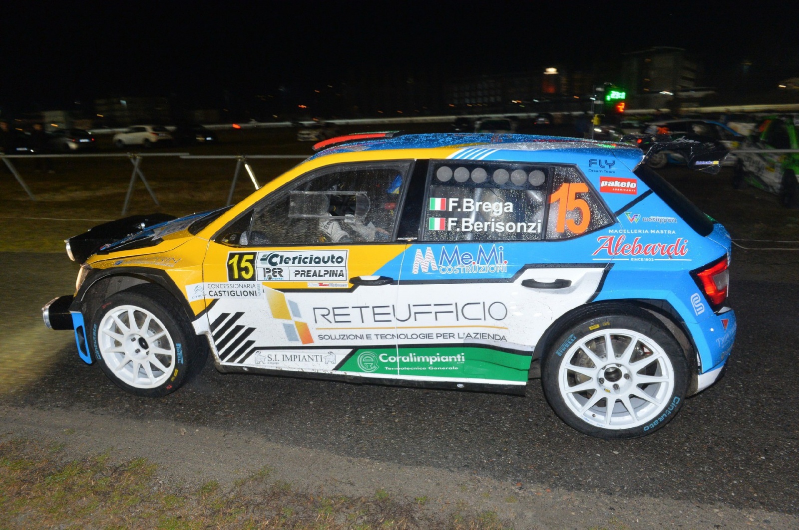 VARESE. PROVA SPECIALE SPETTACOLO RALLY DEI LAGHI 2023 IPPODROMO DELLE BETTOLE NELLA FOTO FLAVIO BREGA FABIO BERISONZI