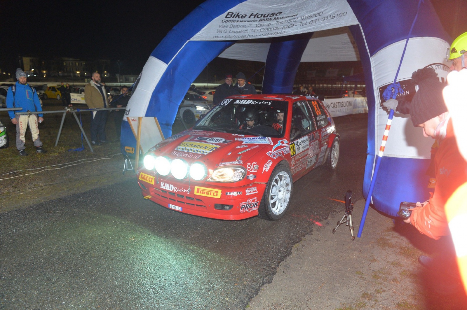 VARESE. PROVA SPECIALE SPETTACOLO RALLY DEI LAGHI 2023 IPPODROMO DELLE BETTOLE NELLA FOTO ANDREA CRUGNOLA E ANDREA SASSI