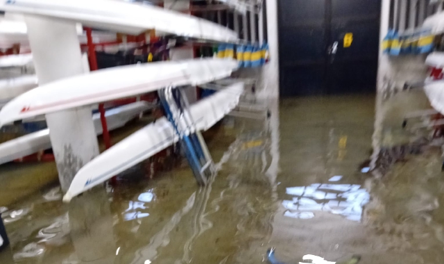 Lago esondato, emergenza alla Canottieri Varese