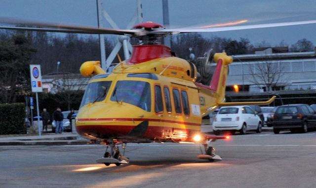 L’elisoccorso ha trasportato il bambino in ospedale (foto Archivio)