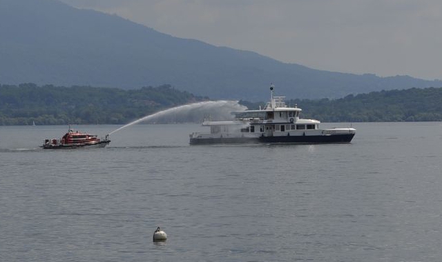 Maxi esercitazione di soccorso ieri sul lago Maggiore