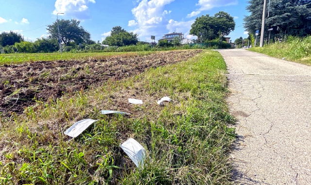 Il luogo dove è stato ritrovato lo straniero ferito con delle coltellate, a Castiglione Olona, al confine con Vedano e Venegono Inferiore  (foto Blitz)