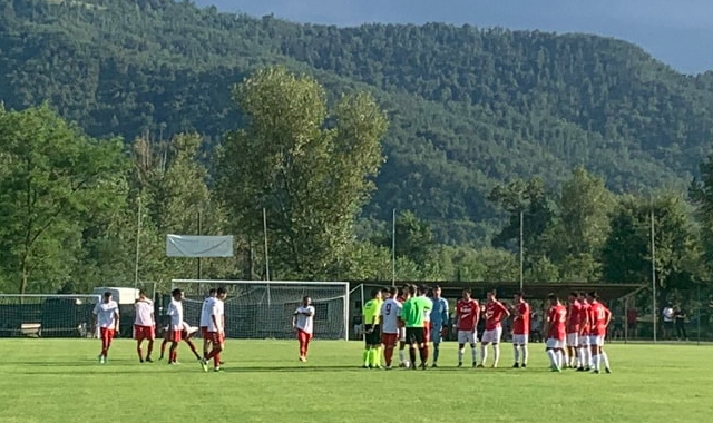 Uno scatto della partita a Travo