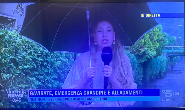 Il nubifragio di Gavirate in diretta tv